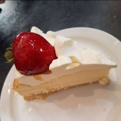 A slice of a cheesecake I baked.